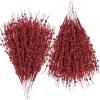 imageGeosar 30 Pcs Christmas Artificial Glitter Berry Stem Decorations 17 Inch Faux Stick Floral Pick Centerpiece Bouquet Flower Bead Twigs for Centerpiece Tree Wreath Xmas Ornaments HomeBurgundyRed