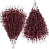 imageGeosar 30 Pcs Christmas Artificial Glitter Berry Stem Decorations 17 Inch Faux Stick Floral Pick Centerpiece Bouquet Flower Bead Twigs for Centerpiece Tree Wreath Xmas Ornaments HomeBurgundyBurgundy