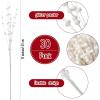 imageGeosar 30 Pcs Christmas Artificial Glitter Berry Stem Decorations 17 Inch Faux Stick Floral Pick Centerpiece Bouquet Flower Bead Twigs for Centerpiece Tree Wreath Xmas Ornaments HomeBurgundyWhite