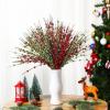 imageGeosar 30 Pcs Christmas Artificial Glitter Berry Stem Decorations 17 Inch Faux Stick Floral Pick Centerpiece Bouquet Flower Bead Twigs for Centerpiece Tree Wreath Xmas Ornaments HomeBurgundyGreen and Red