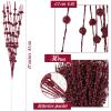imageGeosar 30 Pcs Christmas Artificial Glitter Berry Stem Decorations 17 Inch Faux Stick Floral Pick Centerpiece Bouquet Flower Bead Twigs for Centerpiece Tree Wreath Xmas Ornaments HomeBurgundyBurgundy