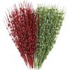 imageGeosar 30 Pcs Christmas Artificial Glitter Berry Stem Decorations 17 Inch Faux Stick Floral Pick Centerpiece Bouquet Flower Bead Twigs for Centerpiece Tree Wreath Xmas Ornaments HomeBurgundyGreen and Red