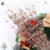 imageGeosar 30 Pcs Christmas Artificial Glitter Berry Stem Decorations 17 Inch Faux Stick Floral Pick Centerpiece Bouquet Flower Bead Twigs for Centerpiece Tree Wreath Xmas Ornaments HomeBurgundyRose Gold