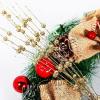 imageGeosar 30 Pcs Christmas Artificial Glitter Berry Stem Decorations 17 Inch Faux Stick Floral Pick Centerpiece Bouquet Flower Bead Twigs for Centerpiece Tree Wreath Xmas Ornaments HomeBurgundyGold