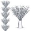 imageGeosar 30 Pcs Christmas Artificial Glitter Berry Stem Decorations 17 Inch Faux Stick Floral Pick Centerpiece Bouquet Flower Bead Twigs for Centerpiece Tree Wreath Xmas Ornaments HomeBurgundySilver