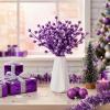 imageGeosar 30 Pieces Artificial Christmas Berry Picks with Snowflake Glitter Artificial Holly Berry Stems for Christmas Tree Ornaments Vases DIY Crafts Home Wedding Party Holiday DecorWhiteGlitter Purple