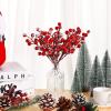 imageGeosar 30 Pieces Artificial Christmas Berry Picks with Snowflake Glitter Artificial Holly Berry Stems for Christmas Tree Ornaments Vases DIY Crafts Home Wedding Party Holiday DecorWhiteRed