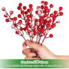 imageGeosar 30 Pieces Artificial Christmas Berry Picks with Snowflake Glitter Artificial Holly Berry Stems for Christmas Tree Ornaments Vases DIY Crafts Home Wedding Party Holiday DecorWhiteRed