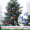 imageGeosar 30 Pieces Artificial Christmas Berry Picks with Snowflake Glitter Artificial Holly Berry Stems for Christmas Tree Ornaments Vases DIY Crafts Home Wedding Party Holiday DecorWhiteBlue