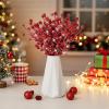 imageGeosar 30 Pieces Artificial Christmas Berry Picks with Snowflake Glitter Artificial Holly Berry Stems for Christmas Tree Ornaments Vases DIY Crafts Home Wedding Party Holiday DecorWhiteGlitter Red