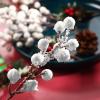 imageGeosar 30 Pieces Artificial Christmas Berry Picks with Snowflake Glitter Artificial Holly Berry Stems for Christmas Tree Ornaments Vases DIY Crafts Home Wedding Party Holiday DecorWhiteWhite