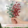 imageGeosar 30 Pieces Artificial Christmas Berry Picks with Snowflake Glitter Artificial Holly Berry Stems for Christmas Tree Ornaments Vases DIY Crafts Home Wedding Party Holiday DecorWhiteGlitter Red  Light Green