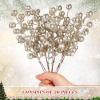 imageGeosar 30 Pieces Artificial Christmas Berry Picks with Snowflake Glitter Artificial Holly Berry Stems for Christmas Tree Ornaments Vases DIY Crafts Home Wedding Party Holiday DecorWhiteChampagne