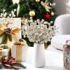 imageGeosar 30 Pieces Artificial Christmas Berry Picks with Snowflake Glitter Artificial Holly Berry Stems for Christmas Tree Ornaments Vases DIY Crafts Home Wedding Party Holiday DecorWhiteChampagne