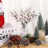 imageGeosar 30 Pieces Artificial Christmas Berry Picks with Snowflake Glitter Artificial Holly Berry Stems for Christmas Tree Ornaments Vases DIY Crafts Home Wedding Party Holiday DecorWhiteWhite