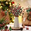 imageGeosar 30 Pieces Artificial Christmas Berry Picks with Snowflake Glitter Artificial Holly Berry Stems for Christmas Tree Ornaments Vases DIY Crafts Home Wedding Party Holiday DecorWhiteGlitter Red  Light Green