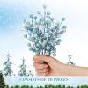 imageGeosar 30 Pieces Artificial Christmas Berry Picks with Snowflake Glitter Artificial Holly Berry Stems for Christmas Tree Ornaments Vases DIY Crafts Home Wedding Party Holiday DecorWhiteBaby Blue