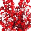 imageGeosar 30 Pieces Artificial Christmas Berry Picks with Snowflake Glitter Artificial Holly Berry Stems for Christmas Tree Ornaments Vases DIY Crafts Home Wedding Party Holiday DecorWhiteRed