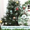 imageGeosar 30 Pieces Artificial Christmas Berry Picks with Snowflake Glitter Artificial Holly Berry Stems for Christmas Tree Ornaments Vases DIY Crafts Home Wedding Party Holiday DecorWhiteTurquoise