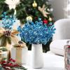 imageGeosar 30 Pieces Artificial Christmas Berry Picks with Snowflake Glitter Artificial Holly Berry Stems for Christmas Tree Ornaments Vases DIY Crafts Home Wedding Party Holiday DecorWhiteLight Blue