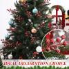 imageGeosar 30 Pieces Artificial Christmas Berry Picks with Snowflake Glitter Artificial Holly Berry Stems for Christmas Tree Ornaments Vases DIY Crafts Home Wedding Party Holiday DecorWhiteGlitter Red