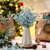 imageGeosar 30 Pieces Artificial Christmas Berry Picks with Snowflake Glitter Artificial Holly Berry Stems for Christmas Tree Ornaments Vases DIY Crafts Home Wedding Party Holiday DecorWhiteBaby Blue