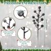 imageGeosar 30 Pieces Artificial Christmas Berry Picks with Snowflake Glitter Artificial Holly Berry Stems for Christmas Tree Ornaments Vases DIY Crafts Home Wedding Party Holiday DecorWhiteBlack