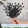 imageGeosar 30 Pieces Artificial Christmas Berry Picks with Snowflake Glitter Artificial Holly Berry Stems for Christmas Tree Ornaments Vases DIY Crafts Home Wedding Party Holiday DecorWhiteBlack