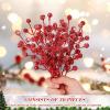 imageGeosar 30 Pieces Artificial Christmas Berry Picks with Snowflake Glitter Artificial Holly Berry Stems for Christmas Tree Ornaments Vases DIY Crafts Home Wedding Party Holiday DecorWhiteGlitter Red