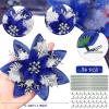 imageGeosar Glitter Christmas Poinsettia Artificial Xmas Flower Ornaments Flowers Decorations with Clips and Stems Glitter Poinsettia Christmas Tree Ornaments for Christmas Wedding Royal Blue36 PiecesNavy Blue