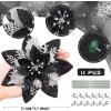imageGeosar Glitter Christmas Poinsettia Artificial Xmas Flower Ornaments Flowers Decorations with Clips and Stems Glitter Poinsettia Christmas Tree Ornaments for Christmas Wedding Royal Blue36 PiecesBlack and Silver