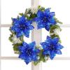 imageGeosar Glitter Christmas Poinsettia Artificial Xmas Flower Ornaments Flowers Decorations with Clips and Stems Glitter Poinsettia Christmas Tree Ornaments for Christmas Wedding Royal Blue36 PiecesPure Royal Blue