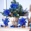 imageGeosar Glitter Christmas Poinsettia Artificial Xmas Flower Ornaments Flowers Decorations with Clips and Stems Glitter Poinsettia Christmas Tree Ornaments for Christmas Wedding Royal Blue36 PiecesPure Royal Blue