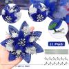 imageGeosar Glitter Christmas Poinsettia Artificial Xmas Flower Ornaments Flowers Decorations with Clips and Stems Glitter Poinsettia Christmas Tree Ornaments for Christmas Wedding Royal Blue36 PiecesRoyal Blue