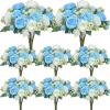 imageGeosar 16 Bundles Artificial Peonies Flowers Fake Silk Peony Bouquet Faux Peonies Flowers Bulk for Decoration Vase Floral Arrangements Wedding Party Table Dusty PinkDusty RoseBlue  White