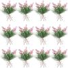 imageGeosar 24 Pieces Christmas Artificial Greenery Pine Branches Small Holly Artificial Berries Picks Bulk for Crafts Wreath Decorations Xmas Tree Party Gift for Christmas Holiday Decor RedPink