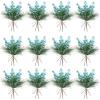 imageGeosar 24 Pieces Christmas Artificial Greenery Pine Branches Small Holly Artificial Berries Picks Bulk for Crafts Wreath Decorations Xmas Tree Party Gift for Christmas Holiday Decor RedBlue