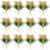 imageGeosar 24 Pieces Christmas Artificial Greenery Pine Branches Small Holly Artificial Berries Picks Bulk for Crafts Wreath Decorations Xmas Tree Party Gift for Christmas Holiday Decor RedGold