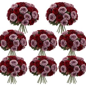 imageGeosar 16 Bundles Artificial Peonies Flowers Fake Silk Peony Bouquet Faux Peonies Flowers Bulk for Decoration Vase Floral Arrangements Wedding Party Table Dusty PinkDusty RoseWine Red  Gray