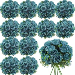 imageGeosar 16 Bundles Artificial Peonies Flowers Fake Silk Peony Bouquet Faux Peonies Flowers Bulk for Decoration Vase Floral Arrangements Wedding Party Table Dusty PinkDusty RoseTeal