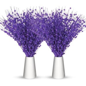 imageGeosar 30 Pcs Christmas Artificial Glitter Berry Stem Decorations 17 Inch Faux Stick Floral Pick Centerpiece Bouquet Flower Bead Twigs for Centerpiece Tree Wreath Xmas Ornaments HomeBurgundyPurple