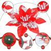 image24 Christmas Glitter Artificial Poinsettia Flowers Xmas Poinsettia Artificial Wedding Flowers Decorations Xmas Tree Ornaments with Clips for Party Favors 6 Inch 4 Inch 3 Inch Silver and BlueRed and Silver