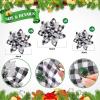 image24 Christmas Glitter Artificial Poinsettia Flowers Xmas Poinsettia Artificial Wedding Flowers Decorations Xmas Tree Ornaments with Clips for Party Favors 6 Inch 4 Inch 3 Inch Silver and BlueBlack White  Silver