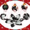 image24 Christmas Glitter Artificial Poinsettia Flowers Xmas Poinsettia Artificial Wedding Flowers Decorations Xmas Tree Ornaments with Clips for Party Favors 6 Inch 4 Inch 3 Inch Silver and BlueBlack White  Gold