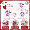image24 Christmas Glitter Artificial Poinsettia Flowers Xmas Poinsettia Artificial Wedding Flowers Decorations Xmas Tree Ornaments with Clips for Party Favors 6 Inch 4 Inch 3 Inch Silver and BlueWhite Purple