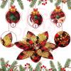 imageGeosar 36 Pcs Christmas Glitter Artificial Poinsettia Flowers Xmas Poinsettia Artificial Wedding Flowers Decorations Xmas Tree Ornaments with Clips for Party 6 Inch 4 Inch 3 InchRose GoldRed  Black  Gold