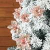 imageGeosar 36 Pcs Christmas Glitter Artificial Poinsettia Flowers Xmas Poinsettia Artificial Wedding Flowers Decorations Xmas Tree Ornaments with Clips for Party 6 Inch 4 Inch 3 InchRose GoldRose Gold
