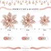 imageGeosar 36 Pcs Christmas Glitter Artificial Poinsettia Flowers Xmas Poinsettia Artificial Wedding Flowers Decorations Xmas Tree Ornaments with Clips for Party 6 Inch 4 Inch 3 InchRose GoldRose Gold