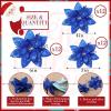imageGeosar 36 Pcs Christmas Glitter Artificial Poinsettia Flowers Xmas Poinsettia Artificial Wedding Flowers Decorations Xmas Tree Ornaments with Clips for Party 6 Inch 4 Inch 3 InchRose GoldRoyal Blue