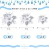 imageGeosar 36 Pcs Christmas Glitter Artificial Poinsettia Flowers Xmas Poinsettia Artificial Wedding Flowers Decorations Xmas Tree Ornaments with Clips for Party 6 Inch 4 Inch 3 InchRose GoldSilver and White